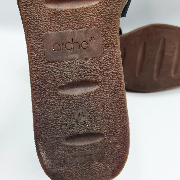 Arche Comaya Platform Sandals Blue Nubuck Leather Women's Size 41 Made in France - Picture 10 of 12